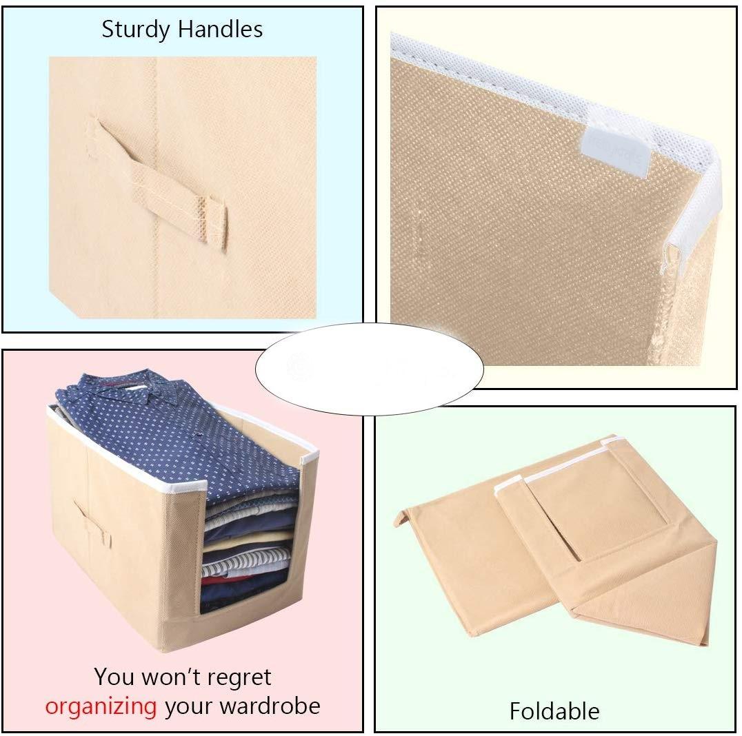 Cloth Organizer - Non Woven Foldable Cloth Organizer ( Pack of 3)