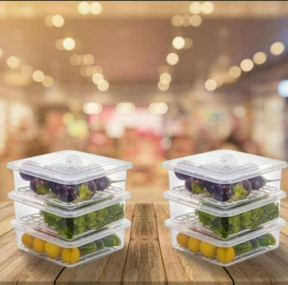 FreshBox - High Quality Fridge Organizer Box with Drain Plate