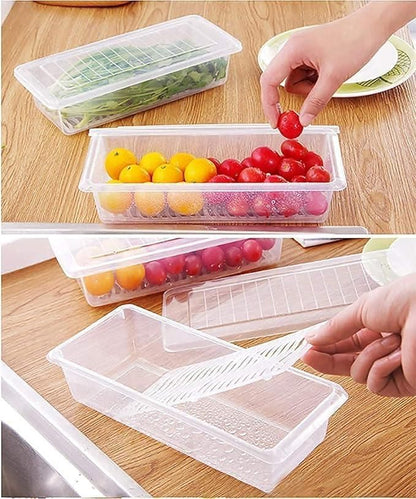 FreshBox - High Quality Fridge Organizer Box with Drain Plate