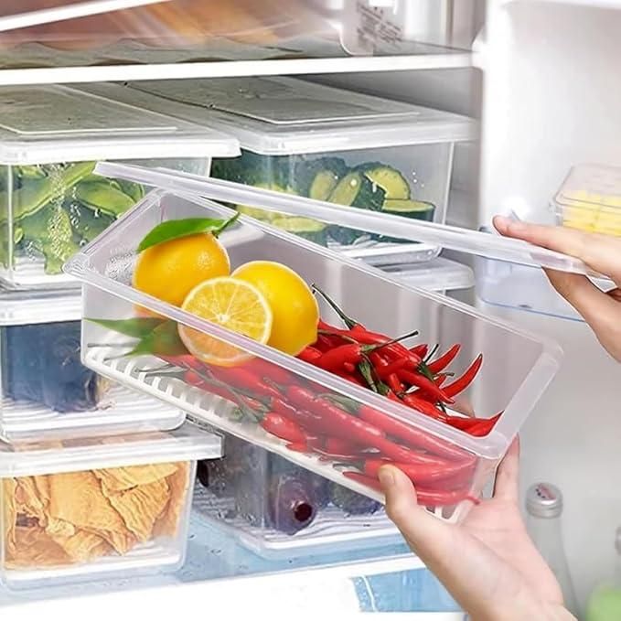 FreshBox - High Quality Fridge Organizer Box with Drain Plate
